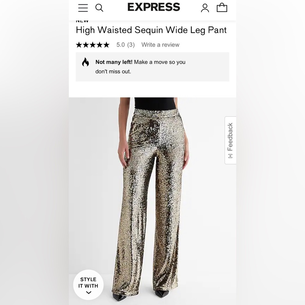 Express Sequin Wide Leg Trousers NEVER WORN, tags attached